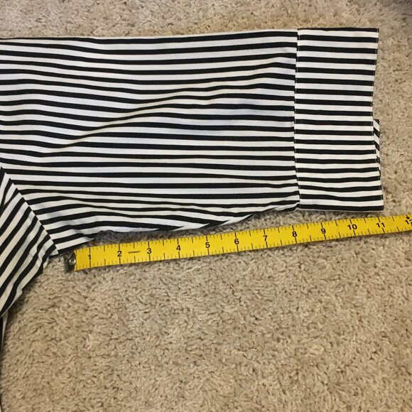 Gothic Beetlejuice Striped Button Down Rhinestone Shirt - Picture 15 of 16